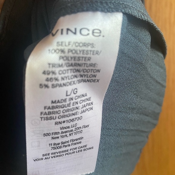 Vince Slate Blue Pleated V-Neck Blouse - Picture 4 of 4